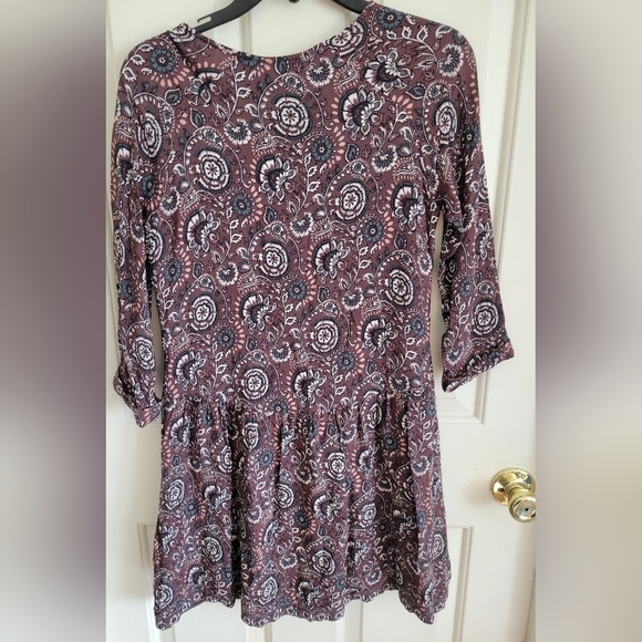 Garnet Hill Purple Paisley Bohemian Pocket Detail Dress Size 4 - Picture 5 of 5